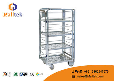 Industrial Supermarket Heavy Duty Trolley Hand Roll Container With Four Wheel