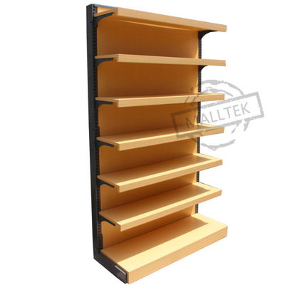 Supermarket Steel Wood Supermarket Shelf Customization 1 Or 2 Sided