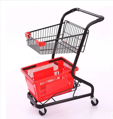 Steel New Supermarket Shopping Cart With  Grocery Load Of 100kg