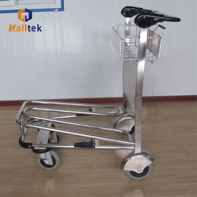 Stainless Steel Airport Trolley Load 250KG 2 Tier 4 Wheels With Brakes