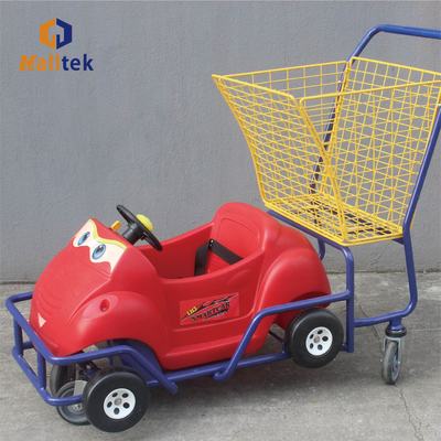 Cute Plastic Children Supermarket Shopping Trolley With Basket