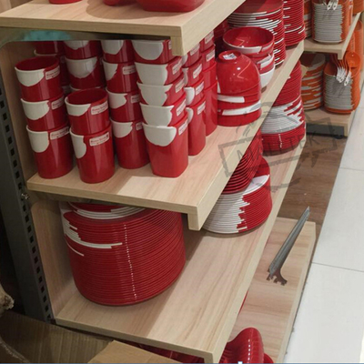 Supermarket Steel Wood Supermarket Shelf Customization 1 Or 2 Sided