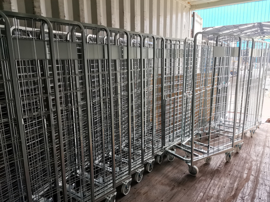 2 Side Logistics Trolley Nestable Foldable For Warehouse