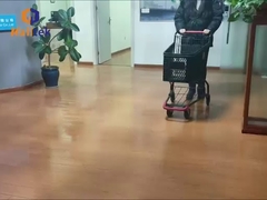 Unfolding Plastic Supermarket Trolley With 4 PU Wheels