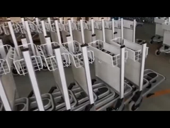 3 wielen 250 kg luchthaven bagage trolley aluminium legering met automatische rem